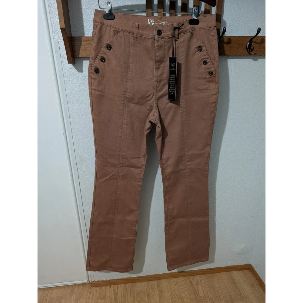 DG2 by Diane Gilman Rust Brown Pants Stretch Boot-Cut Women's Jeans Size 12T NWT